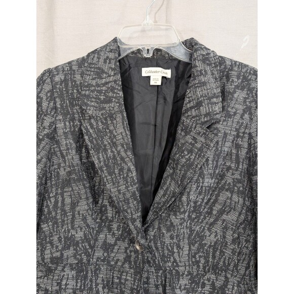 Coldwater Creek Suit Jacket Women's Size P8 Black Marbled 1 Button Lined Pockets - Picture 12 of 16